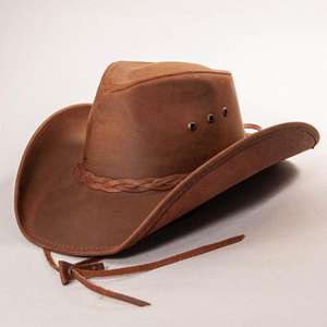 Casquette Joker en cuir véritable de qualité supérieure, artisanat original en cuir de buffle, chapeaux et casquettes de cowboy personnalisés, prix de gros - Product Image 4