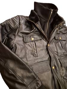 Veste en cuir de vache pour homme de haute qualité, personnalisée, matelassée, écologique, style vintage, doublure en polyester, fermeture à un bouton - Product Image 4