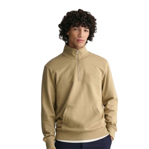 Femmes hommes quart fermeture éclair solide pull polaire sweat 100% coton demi fermeture éclair ample décontracté hiver porter uni teint - Product Image 2