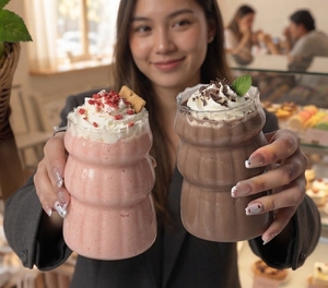 แก้วน้ำทรงกระบอกแบบมีลายริ้วสำหรับขายส่ง เหมาะสำหรับบาร์ไร้แอลกอฮอล์ แบรนด์เครื่องดื่มม็อกเทล เครื่องดื่มจากพฤกษศาสตร์ และเมนูเครื่องดื่มไม่มีแอลกอฮอล์ระดับพรีเมียม - Product Image 1