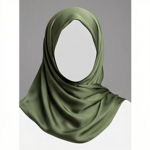 Hiyab de Seda Satinada de Color Sólido para Mujer, Suave al Tacto, para Uso Diario, Pañuelo Étnico de Oriente Medio - Product Image 1