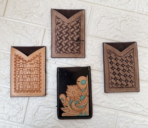 กระเป๋าสตางค์ใส่บัตรเครดิตแบบตะวันตกสีเทอร์ควอยซ์สำหรับทุกเพศ - Product Image 6