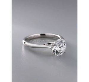 Anillo de Compromiso/Boda Vintage de Oro Amarillo de 14k con Diamante Cultivado en Laboratorio IGI/GIA, Unisex, Oro Blanco Fino para Aniversario, Ideal para Fiestas - Product Image 4