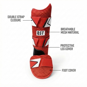 Custom Baseball Leg Guard Leg <b>Protector</b> with Foot Cover Double Strap Closure Breathable Mesh Sports Protective Gear - Product Image 3
