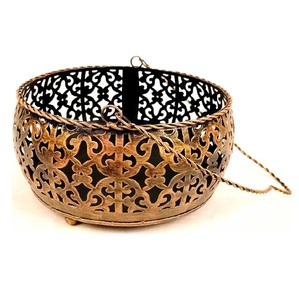 Golden Metal <b>Baskets</b> Round With Handle For Gifting <b>Hampers</b> And Storage Handcrafted Luxury <b>Gift</b> <b>Baskets</b> - Product Image 5