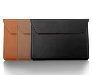 Custom Logo Waterproof Genuine Leather Sling <b>Laptop</b> <b>Sleeve</b> for Unisex Business Office Use Lightweight Eco-Friendly Durable - Product Image 5