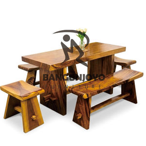 Modern design, durable suar wood <b>dining</b> <b>table</b> set, perfect for complementing your home - Product Image 1