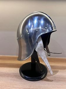 Casque médiéval Barbute fait main en acier calibre 18, armure Sallet pour SCA, LARP et reconstitution historique - Product Image 4