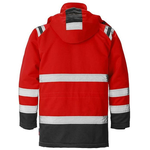 Hi Visibility <b>Reflective</b> Polyester Work <b>Jacket</b> <b>Men</b> with Safety Stripes - Product Image 2