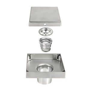 Drain <span class=keywords><strong>de</strong></span> sol moderne en acier inoxydable 10*10cm, insert <span class=keywords><strong>de</strong></span> carrelage invisible, drain <span class=keywords><strong>de</strong></span> <span class=keywords><strong>douche</strong></span> durable, anti-odeur, drain <span class=keywords><strong>de</strong></span> sol pour salle <span class=keywords><strong>de</strong></span> bain pour hôtels - Product Image 4