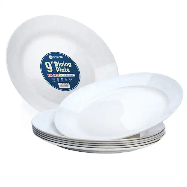 Elianware High Quality Plastic (PP) BPA Free Plastic 9" Dinning Plate Plastic Plate Cheap Plate Manufacturer Malaysia