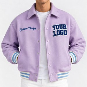 Blouson Bomber Tendance Personnalisé Style Universitaire avec Broderie Vintage en Chenille – Vêtement Urbain Hip Hop et Mode Collégienne - Product Image 1