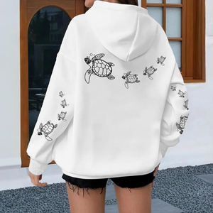 เสื้อฮู้ดดี้ผู้หญิงดีไซน์ใหม่ทันสมัย สีคอรัล ทรงโอเวอร์ไซส์ ครอปสั้น ผลิตจากผ้าฝ้ายฟลีซ 100% เป็นมิตรต่อสิ่งแวดล้อม น้ำหนักเบา ไม่ยับง่าย ระบายอากาศได้ดี - Product Image 2