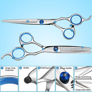 Lightweight High Quality Sharp Barber <b>Thinning</b> Shears Kit with <b>Mirror</b> Polish Stainless Steel Scissors Set Steel Handle Comb - Product Image 4