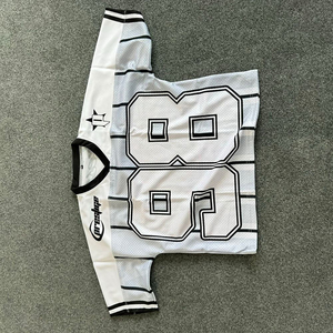 Maillot de football américain blanc à col en V pour homme Crestline, numéro 98, maille respirante, manches courtes, coupe classique - Product Image 3