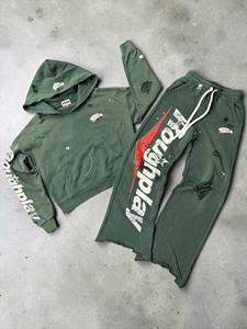 Ensemble sweat à capuche et pantalon de survêtement effet vieilli et délavé avec imprimé craquelé - Product Image 6