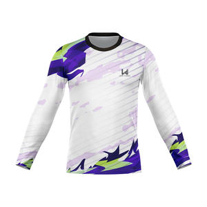 เสื้อยืดคอวี แขนยาว ทรงปกติ ระบายอากาศได้ดี ผลิตจากวัสดุที่เป็นมิตรต่อสิ่งแวดล้อม แห้งเร็ว พิมพ์ลายแบบซับลิเมชั่น ถักทอตามสั่ง เหมาะสำหรับใส่ลำลองหรือเล่นกีฬา - Product Image 5