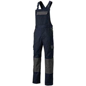 Combinaison de travail pour hommes, gris avec accents rouges, bretelles réglables, résistante à l'abrasion, uniforme en coton - Product Image 5