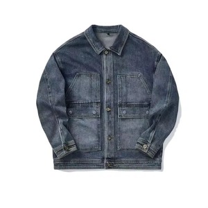 Chaqueta Vaquera Azul para Hombre, Nuevo Diseño, 100% Algodón, Transpirable, de Secado Rápido, Estilo Cowboy, Talla Grande, con Bolsillos y Botones, de Marca, para Otoño e Invierno - Product Image 1