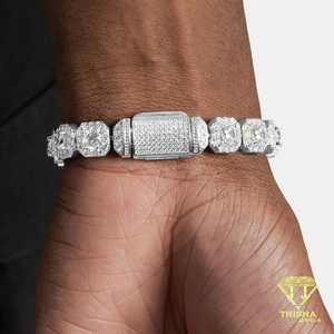 Bracelet Tennis Hip Hop pour Homme avec Diamant Moissanite Taille Ronde, en Argent Sterling 925, Bijou de Luxe Entièrement Sertie - Product Image 2