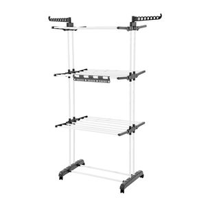 Stendibiancheria Pieghevole in Metallo a 4 Livelli con 24 Aste, Autoportante e Portatile per Biancheria da Letto e Lavanderia - Product Image 1