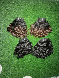 Paquetes de cabello indio rizado de bebé virgen Cabello de templo crudo Extensiones de brillo natural de textura suave sin procesar: No modelo permanente - Product Image 3