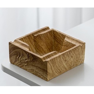 Premium Handcrafted Solid Walnut Wood Cigar <b>Ashtray</b> With Elegant Inlay Square Ash Tray For Men Gifts And Luxury Home Decor - Product Image 3