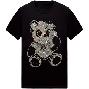 High Quality Custom <b>Rhinestone</b> T-Shirt for Women Breathable Casual Summer <b>Top</b> with Shine Diamond Design - Product Image 4