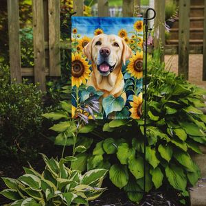 Drapeau de jardin Labrador Retriever Tournesols Boîte aux lettres multicolore Bannière décorative de cour pour patio Oeuvre d'art pour parterres de fleurs et pelouse - Product Image 2