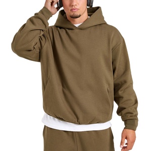 New 2026 Design Winter Men's Casual Hoodie-Plain Dyed 100% Cotton Quick Dry <b>Thick</b> <b>Fleece</b> Long Sleeve Regular Fit Breathable - Product Image 3