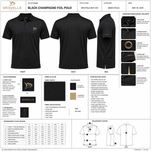 Men's <b>Black</b> Short Sleeve <b>Polo</b> <b>Shirt</b> Embroidered Logo Quick Dry Knitted Casual Wear - Product Image 6