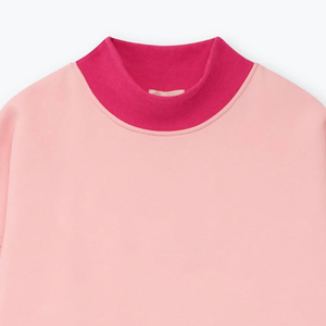 Sudadera Oversize Rosa de Cuello Redondo para Mujer con Mangas Farol, Tejida, Color Sólido, para Otoño - Product Image 5