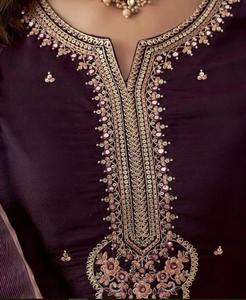 High Margin Ethnic Clothing For Boutiques And Online Designer Reyon Slub <b>Sequin</b> Embroidered Kurta Set For Wholesale Buyers - Product Image 4