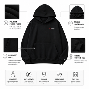 เสื้อฮู้ดดี้ผู้ชายไซส์ใหญ่ ผ้าฝ้าย 100% คุณภาพสูง หนานุ่ม สกรีนโลโก้ได้ สไตล์สตรีทแวร์ ยูนิเซ็กส์ เสื้อฟลีซเปล่า ขายส่ง - Product Image 5