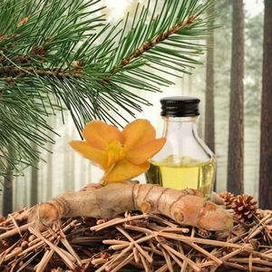 Extrait d'herbes multi-type d'huile essentielle de feuille de curcuma biologique de qualité supérieure cultivé à l'état sauvage et emballé en bouteille à vendre - Product Image 1