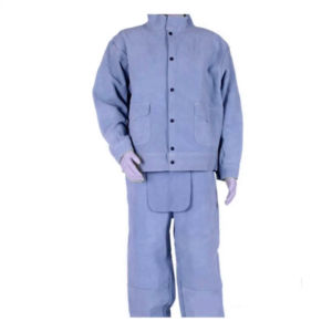 Combinaison de soudage en cuir, veste et pantalon de soudage en cuir de vachette résistant à la chaleur, manches longues, pour la sécurité au travail - Product Image 5