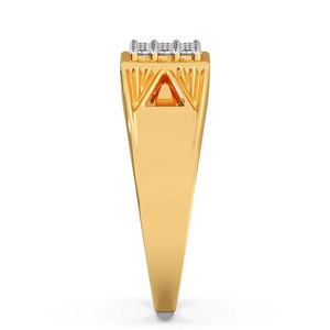 แหวนตราประทับทองประดับเพชรทรงสี่เหลี่ยม - Product Image 1