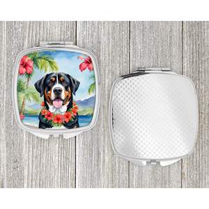 Espejo de maquillaje de mano plegable compacto para mujeres y niñas mayor para perro de montaña suizo Luau bolsillo de regalo de viaje decorativo - Product Image 4