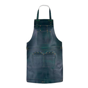 SALUBRIOUS SPORTS Unisex Polished Shiny Dark Cowhide Split Leather Welding Apron with <b>Spark</b> Proof Features - Product Image 4