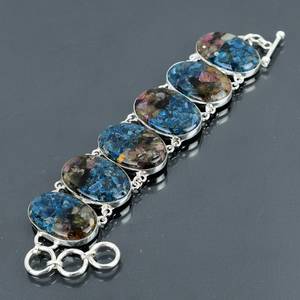 Copper Watermelon Tourmaline <b>Bracelet</b> Handmade 925 Sterling Silver <b>Adjustable</b> Unique Boho Jewelry Accessory - Product Image 1