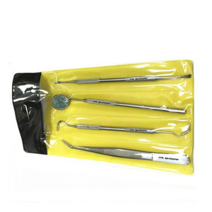 Ensemble d'instruments chirurgicaux dentaires 4 pièces en acier inoxydable, outils de diagnostic et d'examen, sonde dentaire et miroir buccal manuel - Product Image 3