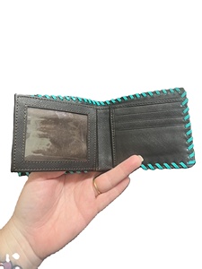 Cartera de cuero de vaca de primera calidad para hombre, de estilo moderno, mecanizada a mano con RFID, uso diario, aspecto occidental, forro de nailon - Product Image 2