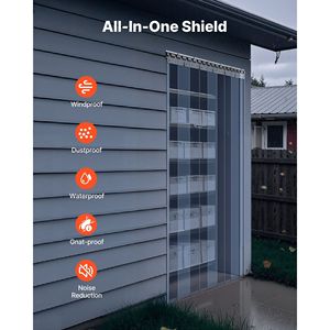 Rideau à lanières en PVC transparent, 96 cm de hauteur x 60 cm de largeur x 0,08 cm d'épaisseur, 10 pièces, pour congélateur et chambre froide, tissu lisse - Product Image 6