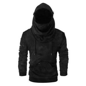 Sweat à capuche noir pour homme de haute qualité OEM, 100% coton, respirant, en molleton, à capuche, décontracté, coupe régulière, pour l'hiver - Product Image 3