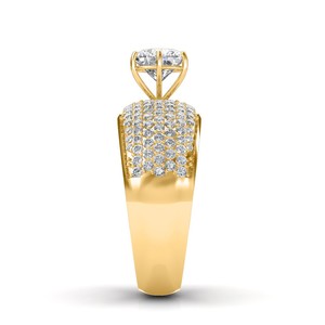 Yellow Gold Diamond Engagement <b>Ring</b> Round Brilliant Cut Prong Center Luxury Women's <b>Band</b> - Product Image 3