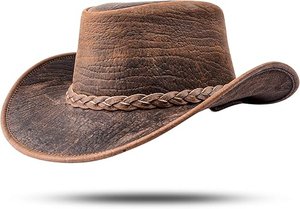 Sombrero de Vaquero de Cuero Estilo Dobby con Pelo de Conejo, Marca Unisex, Ajustable, para las Cuatro Estaciones, con Ala Ancha y Banda Absorbente de Sudor - Product Image 3