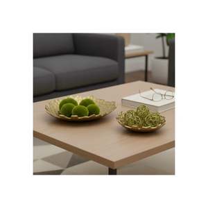 Bol à mélanger et plateau de service en aluminium en forme de fleur, faits à la main, durables, écologiques, pour les fruits et la décoration de table - Product Image 2
