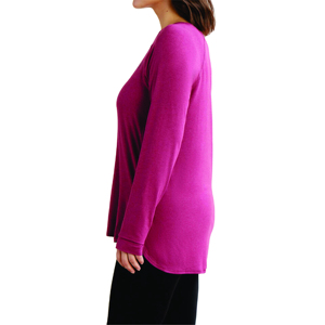 Chemise à manches longues en toile légère pour femme, offrant un style décontracté, col rond classique, design polyvalent, confort toute la journée - Product Image 3