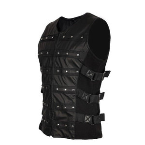 Chaleco Estilo Guerrero Gótico con Botones, Remaches Decorativos, Hebillas y Cremallera Frontal OEM DOM - Product Image 2