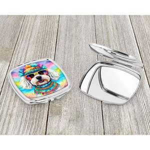 Bichon Frise Hippie Dawg Compact Folding Handheld Makeup <b>Mirror</b> Portable Pocket <b>Travel</b> Decorative <b>Mirror</b> for Women and Girls - Product Image 3